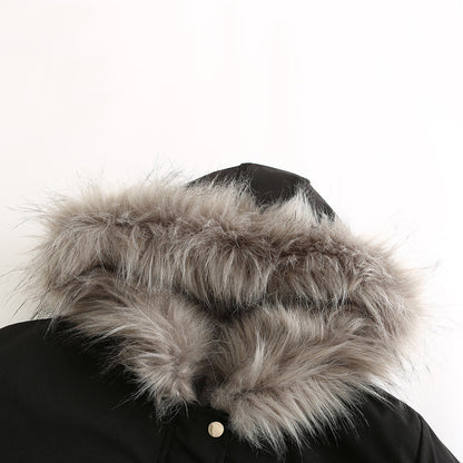Fur Collar Fleece Cotton-Padded Parkas