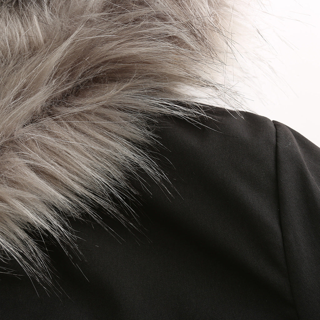 Fur Collar Fleece Cotton-Padded Parkas