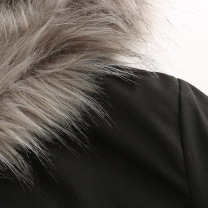 Fur Collar Fleece Cotton-Padded Parkas