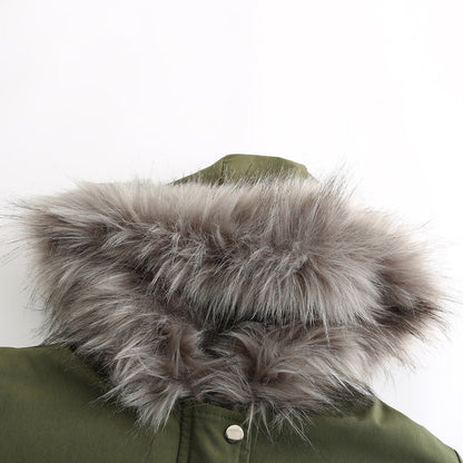 Fur Collar Fleece Cotton-Padded Parkas