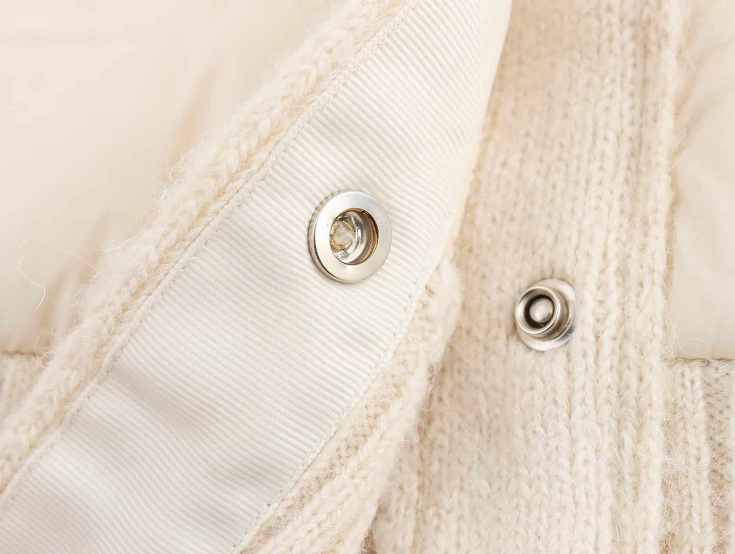 Stand-Collar Knitted Patchwork Jacket