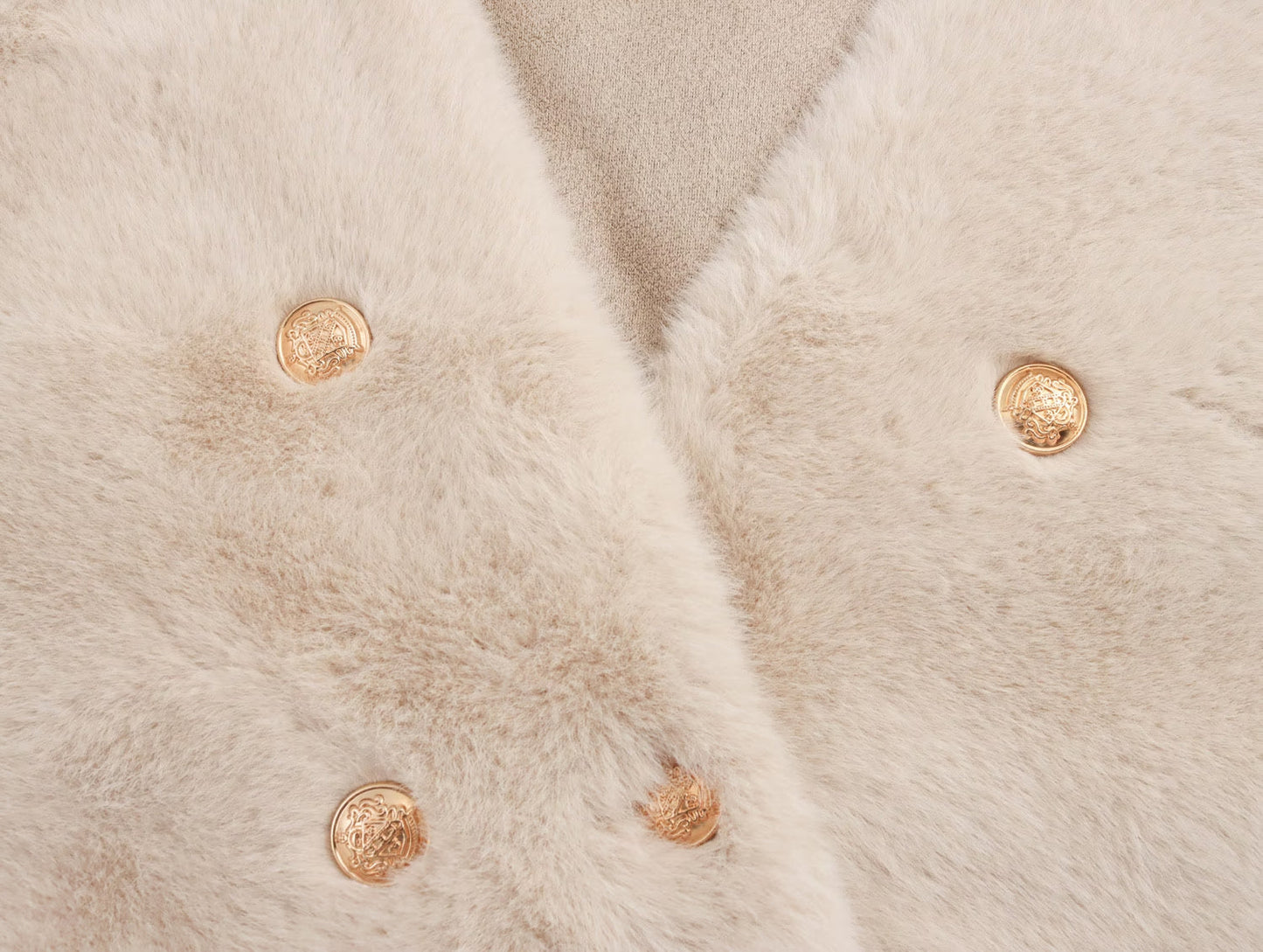 Imitation Marten V-neck Vest Jacket