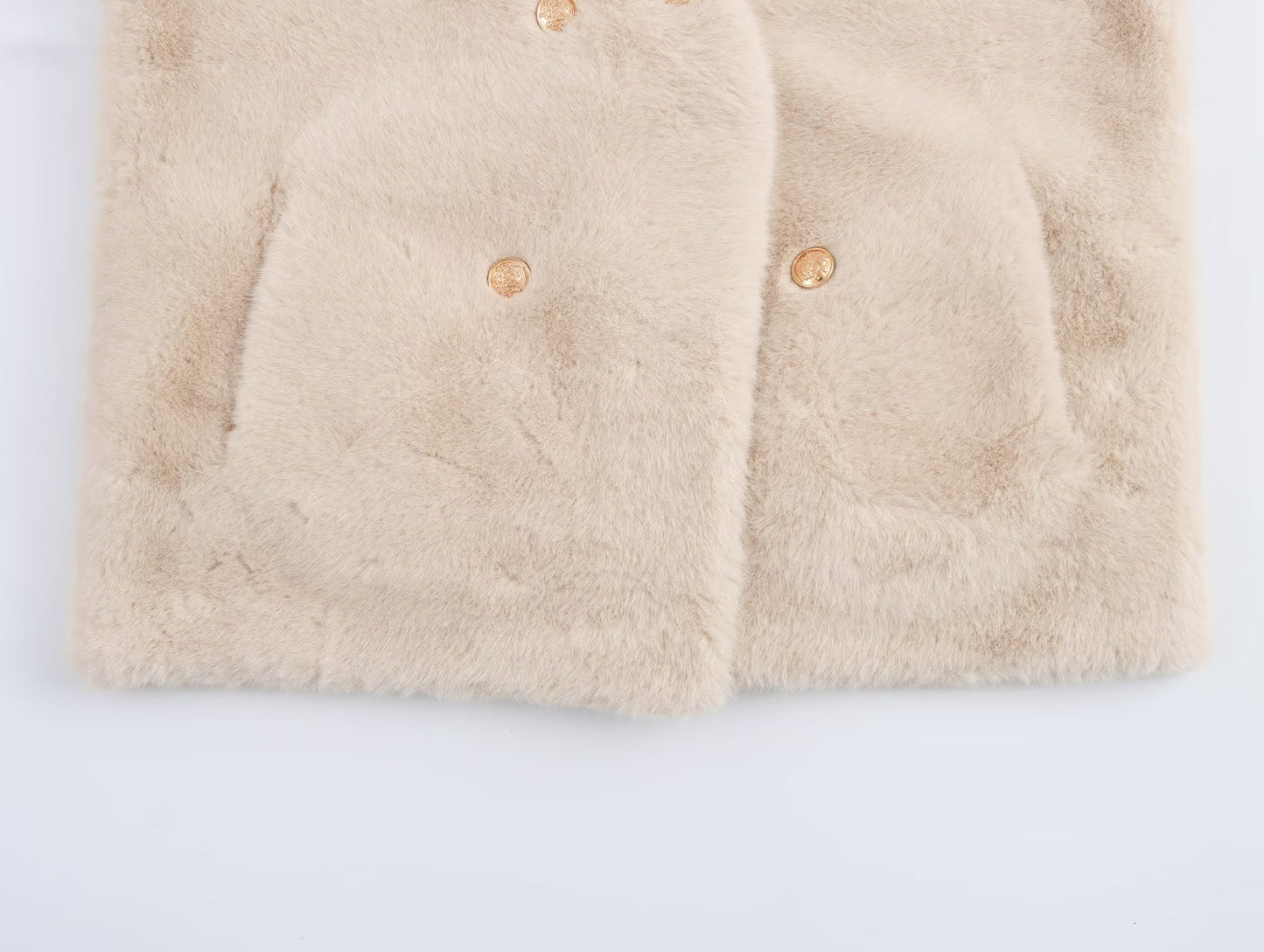 Imitation Marten V-neck Vest Jacket