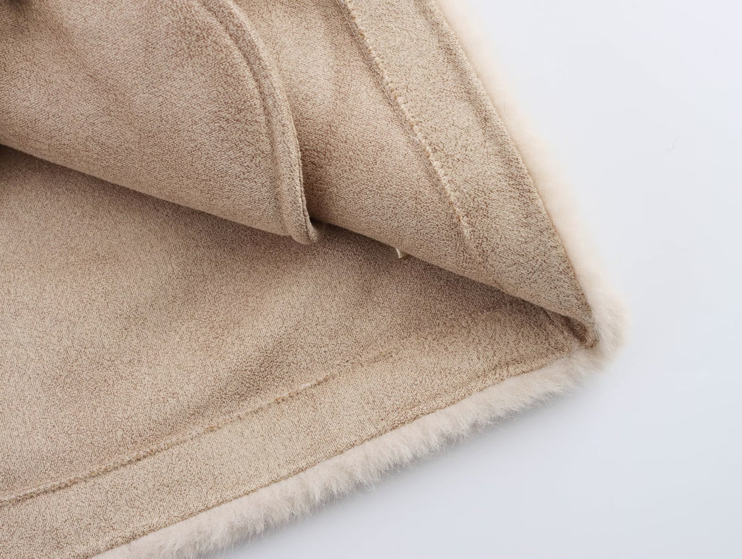 Imitation Marten V-neck Vest Jacket