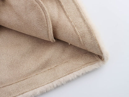 Imitation Marten V-neck Vest Jacket