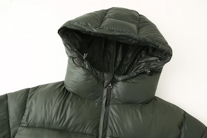 Hooded Long-Sleeve Down Cotton Jacket