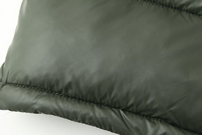 Hooded Long-Sleeve Down Cotton Jacket