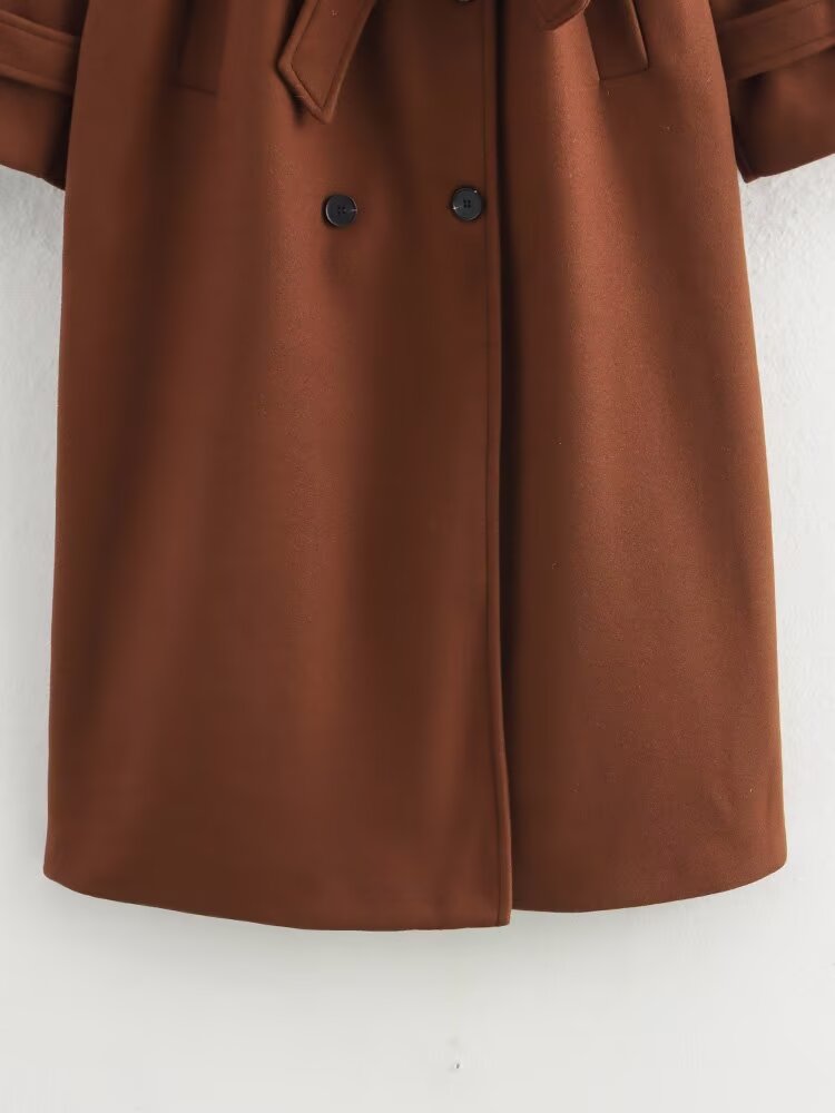 Double Breasted Woolen Cut Coat