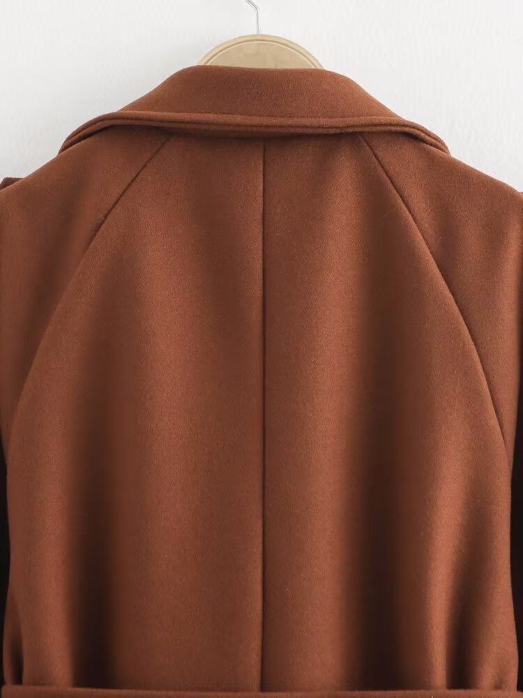 Double Breasted Woolen Cut Coat