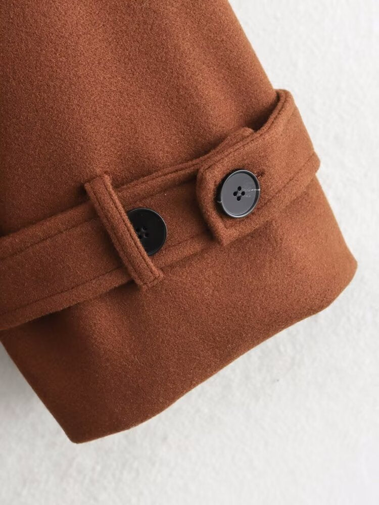 Double Breasted Woolen Cut Coat