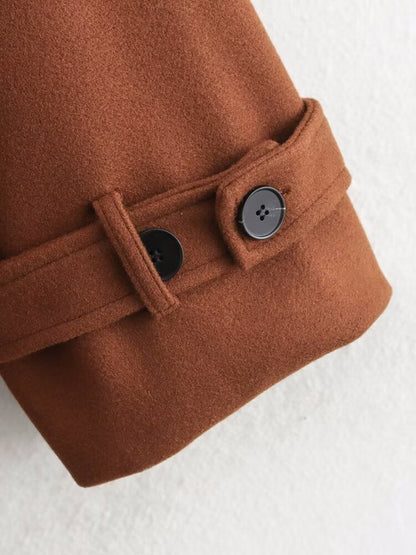 Double Breasted Woolen Cut Coat