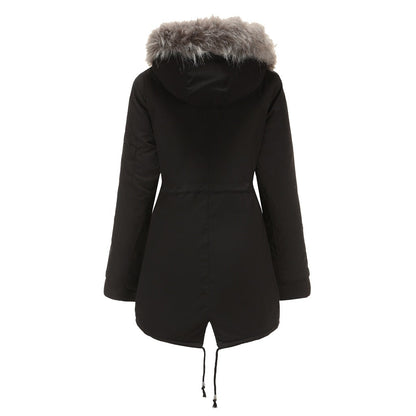 Fur Collar Fleece Cotton-Padded Parkas