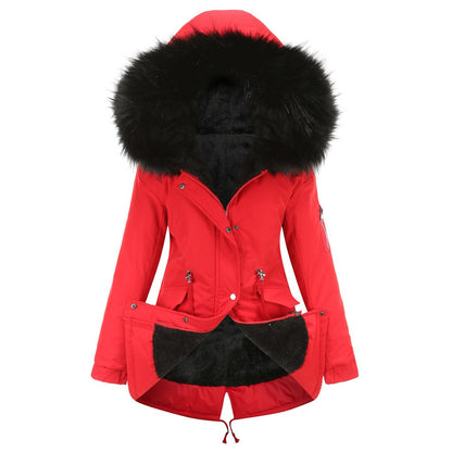 Fur Collar Fleece Cotton-Padded Parkas