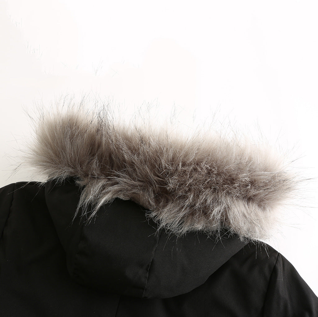 Fur Collar Fleece Cotton-Padded Parkas