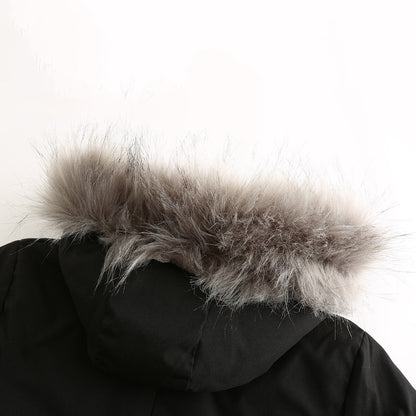 Fur Collar Fleece Cotton-Padded Parkas