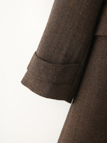 Herringbone Twill Long Coat