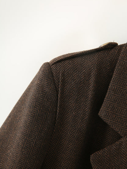 Herringbone Twill Long Coat