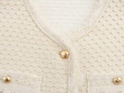 Fringed Knit Sleeveless Vest