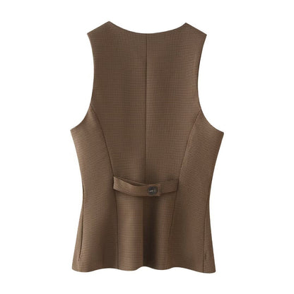 Plaid Sleeveless Vest Top