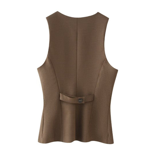 Plaid Sleeveless Vest Top