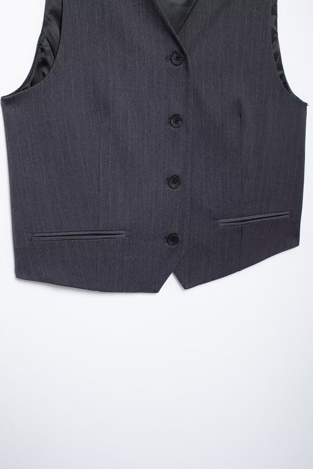 Striped Belted Blazer Vest