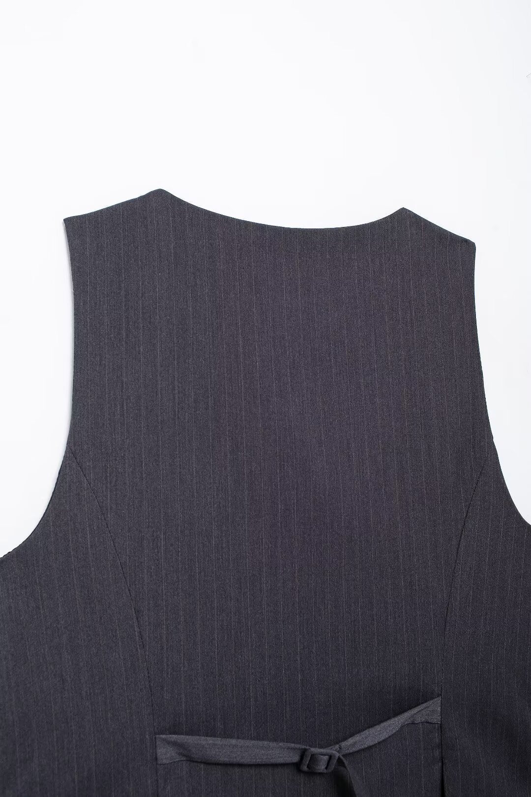 Striped Belted Blazer Vest