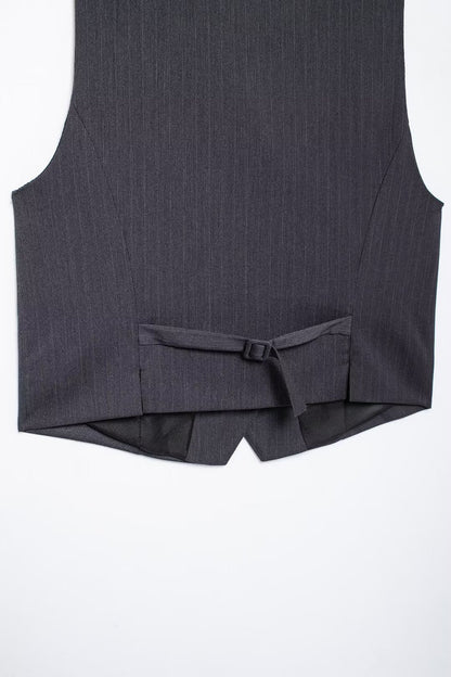 Striped Belted Blazer Vest