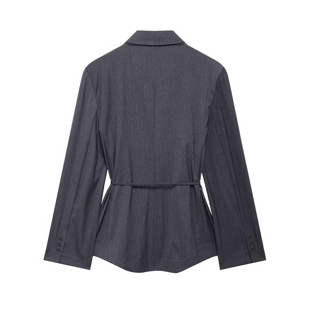 Belted Stripe Blazer