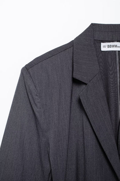 Belted Stripe Blazer