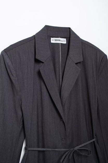 Belted Stripe Blazer