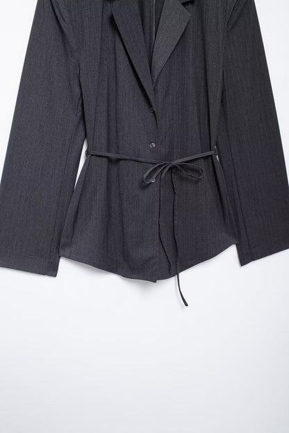 Belted Stripe Blazer