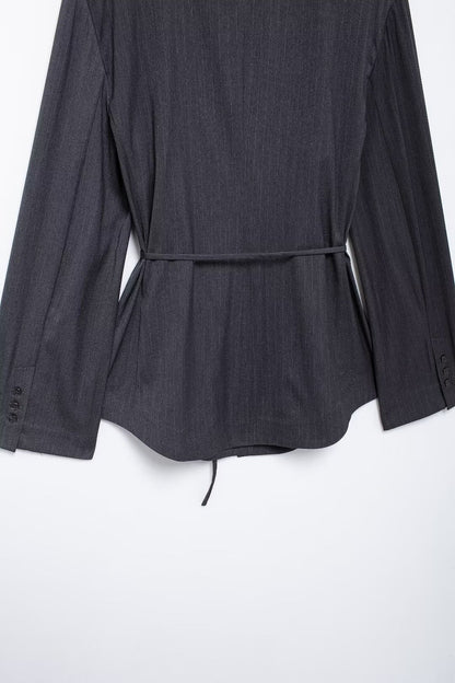 Belted Stripe Blazer