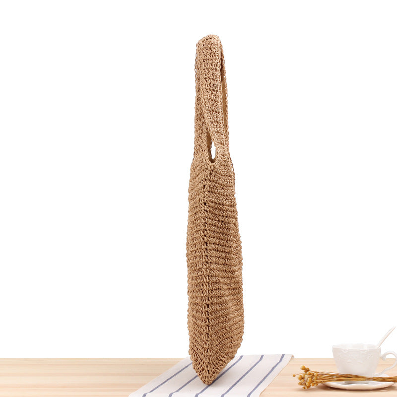 Shoulder Straw Bag Maori Hand-Woven Bag Casual Large Capacity Beach Bag