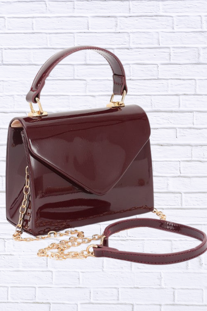 Patent Leather Top Handle Swing Bag