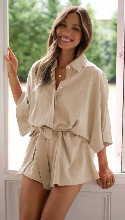 Sexy Day to Night Beige Solid Playsuit