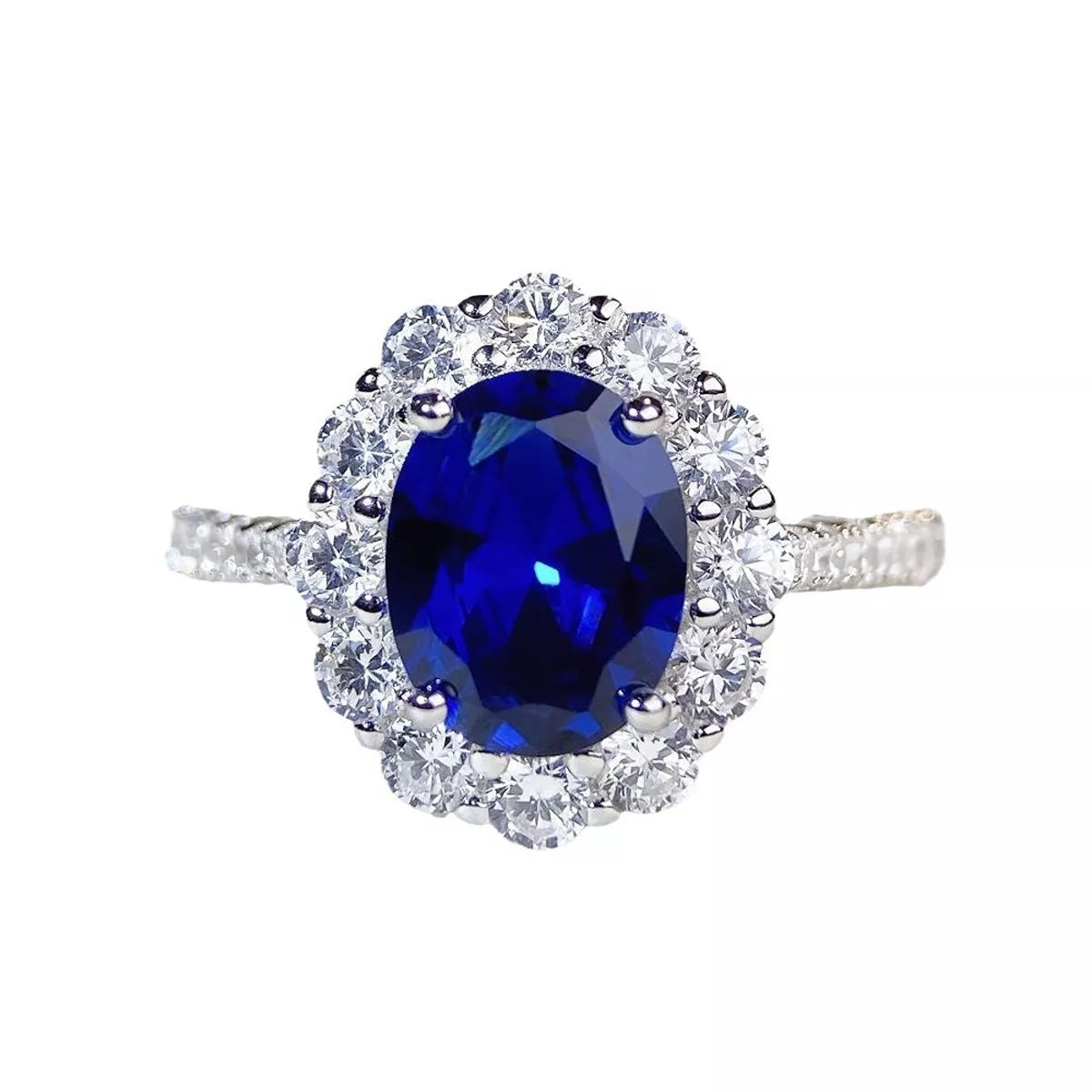 925 Sterling Silver Zircon Geometric Ring