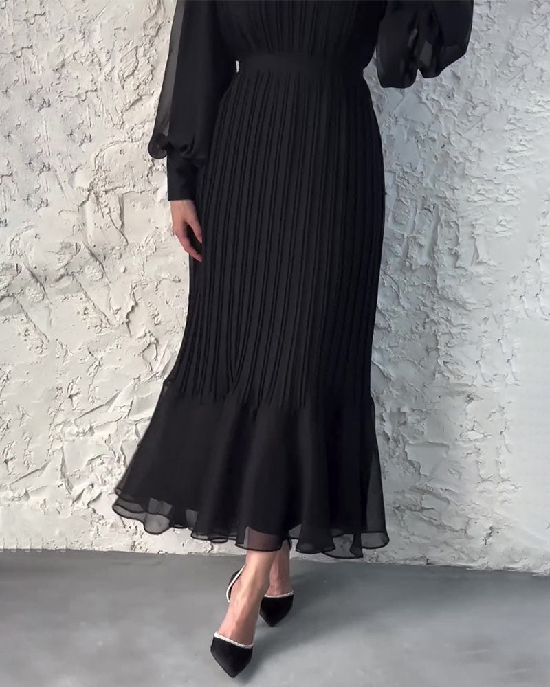 Sophisticated long pleated dress