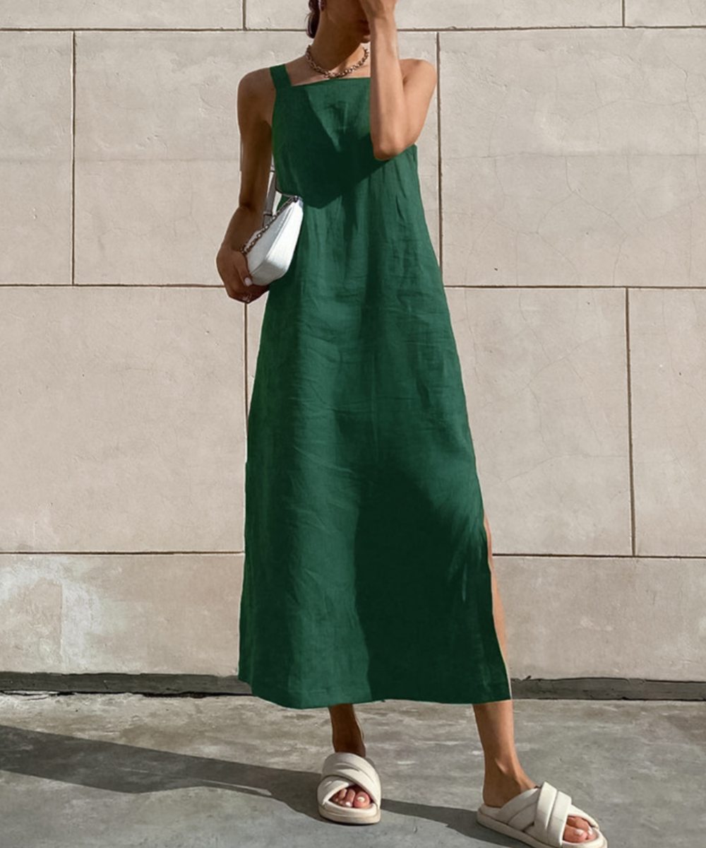 Simple Solid Color Cotton Dress