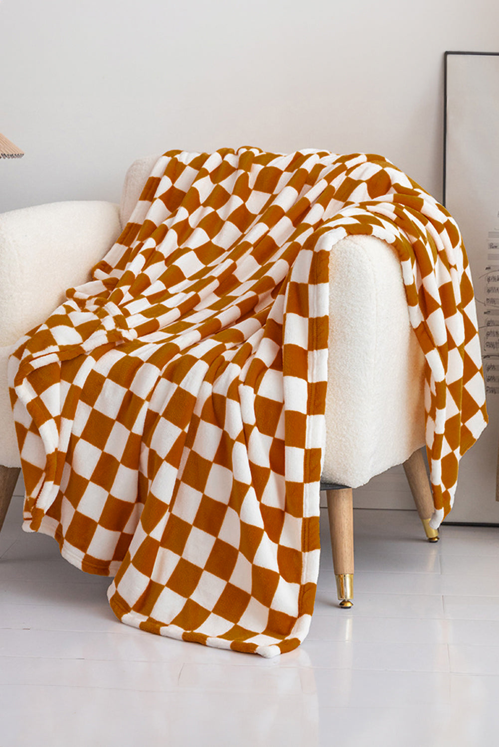 Blue Zone Planet | Black Checkerboard Printed Soft Throw Blanket