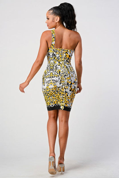 Blue Zone Planet | Fay's Animal Printed Bandage Mini Dress