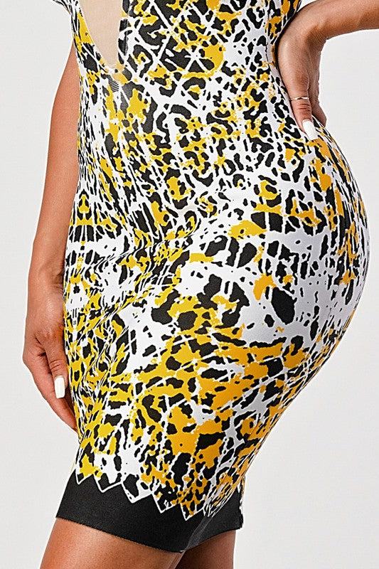 Blue Zone Planet | Fay's Animal Printed Bandage Mini Dress