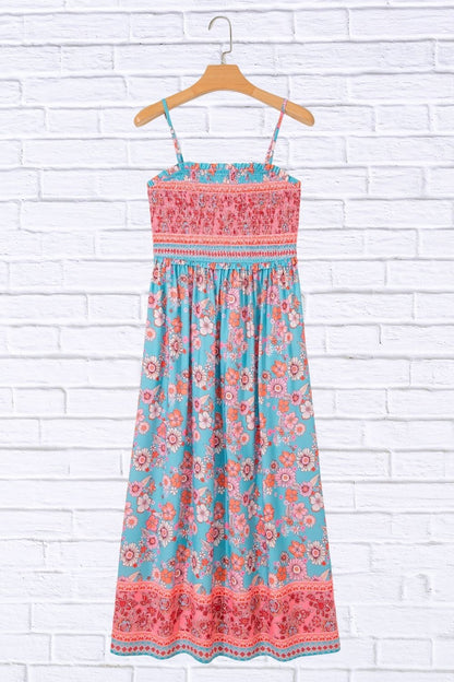 Bohemian Ethnic Print Spaghetti Straps Vacation Maxi Dress for Women