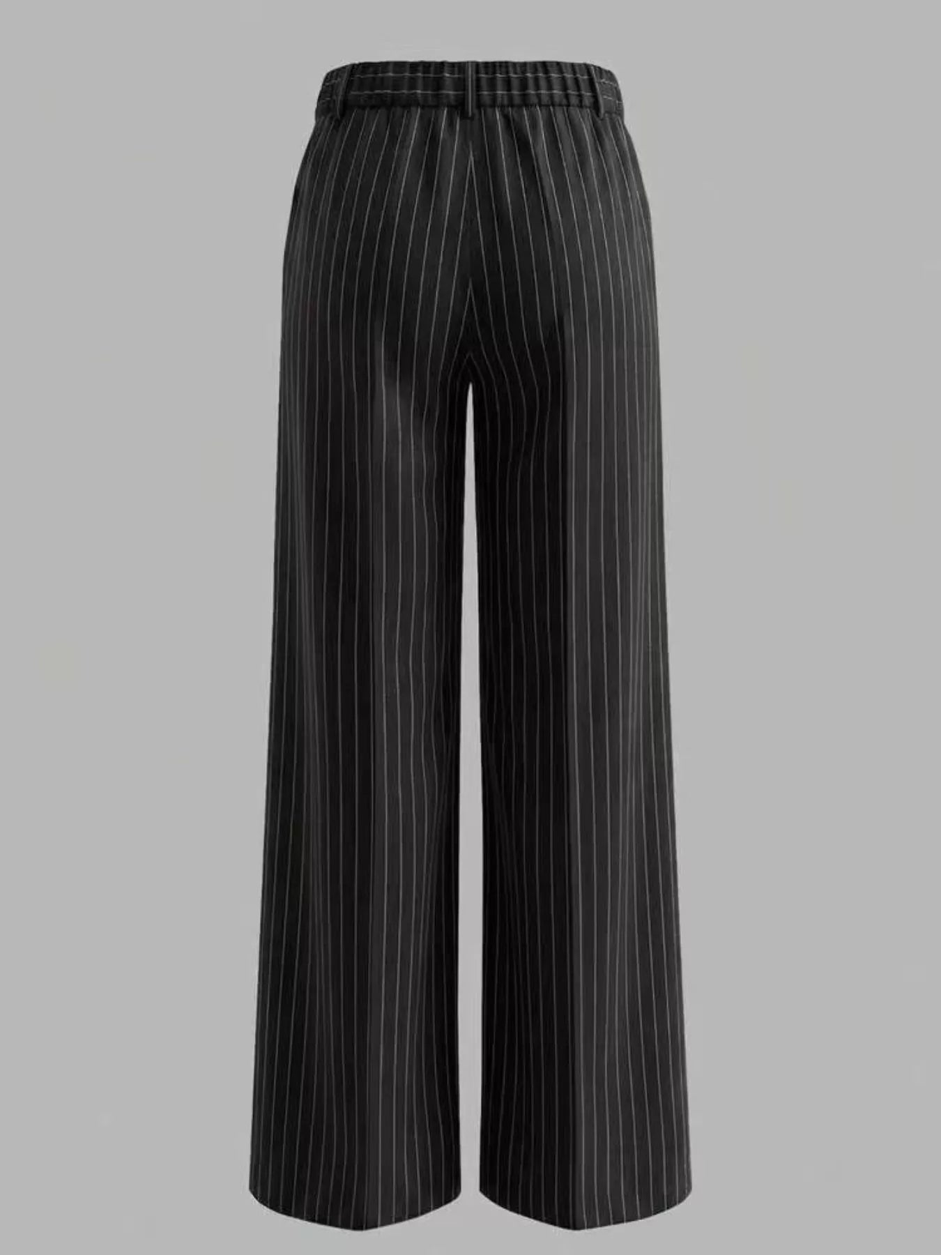 High-Waisted Striped Wide-Leg Pants for Women