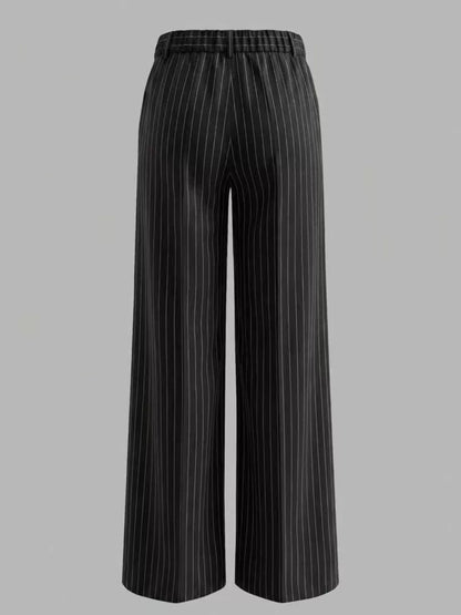 High-Waisted Striped Wide-Leg Pants for Women