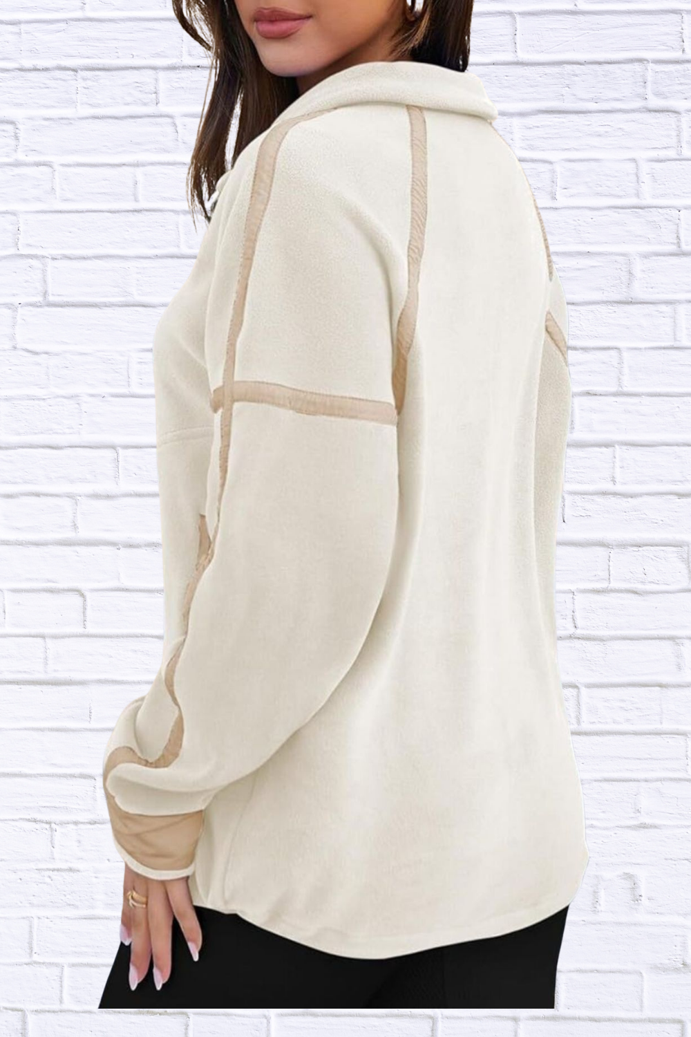 Half Zip Dropped Shoulder Sweatshirt