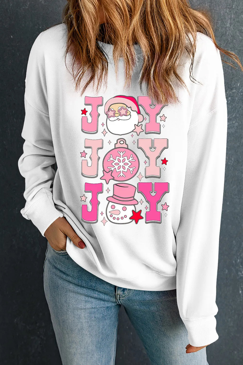 | Joy Round Neck Long Sleeve Sweatshirt