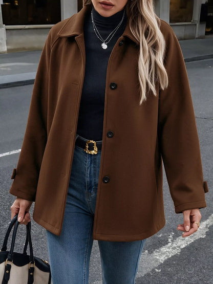 Single-Breasted Raglan Sleeve Outerwear