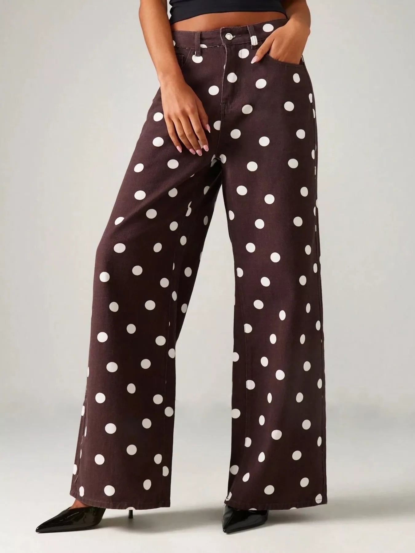 Polka Dot Wide-Leg Jeans for Women | Statement Denim