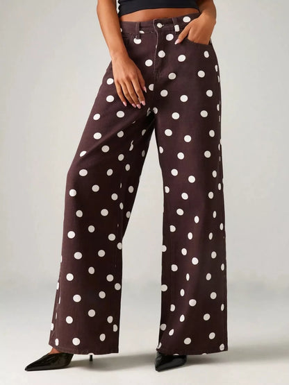 Polka Dot Wide-Leg Jeans for Women | Statement Denim