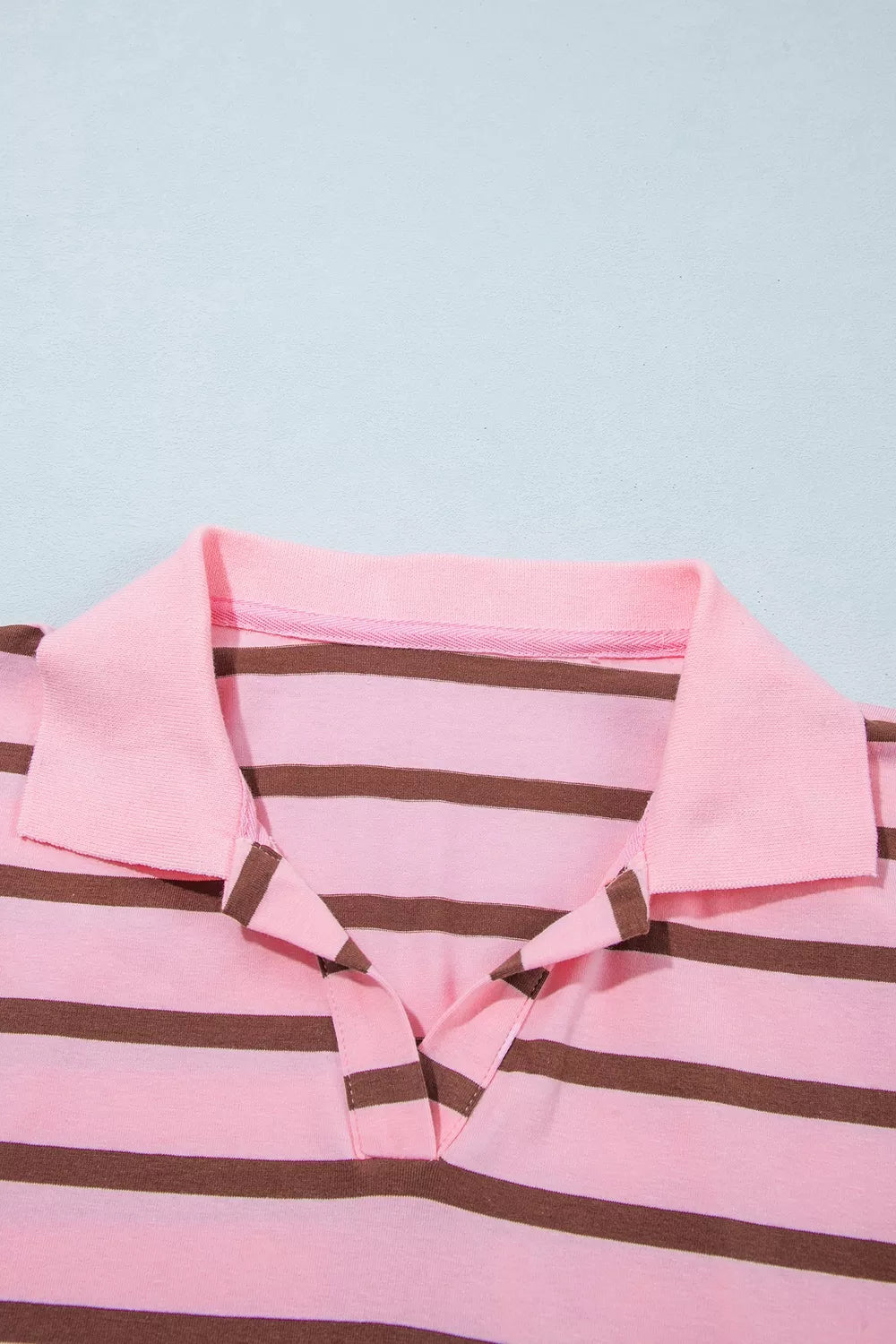 Stripe Striped Long Sleeve Collar Shift Top
